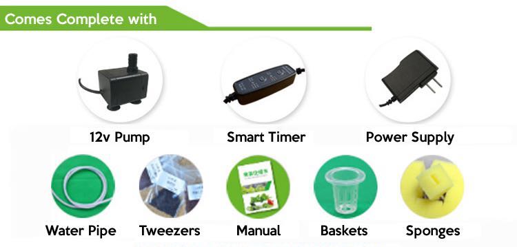 36 Cup Hydroponic Kit dimensions and specifications